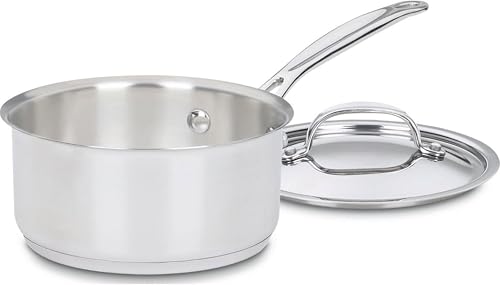 Cuisinart 1.5 Quart Saucepan w/Cover, Chef's Classic Stainless Steel Cookware