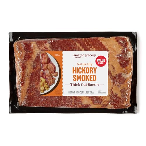Amazon Grocery, Thick Cut Hickory Smoked Bacon, 40 Oz (Previously