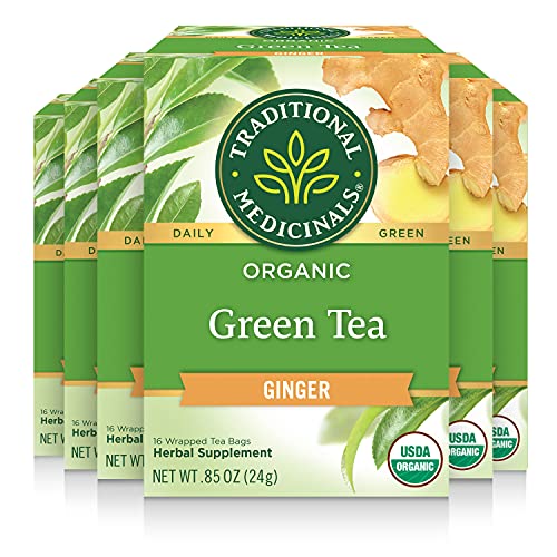 Traditional Medicinals Tea, Organic Green Tea Ginger, Promotes Healthy Digestion,