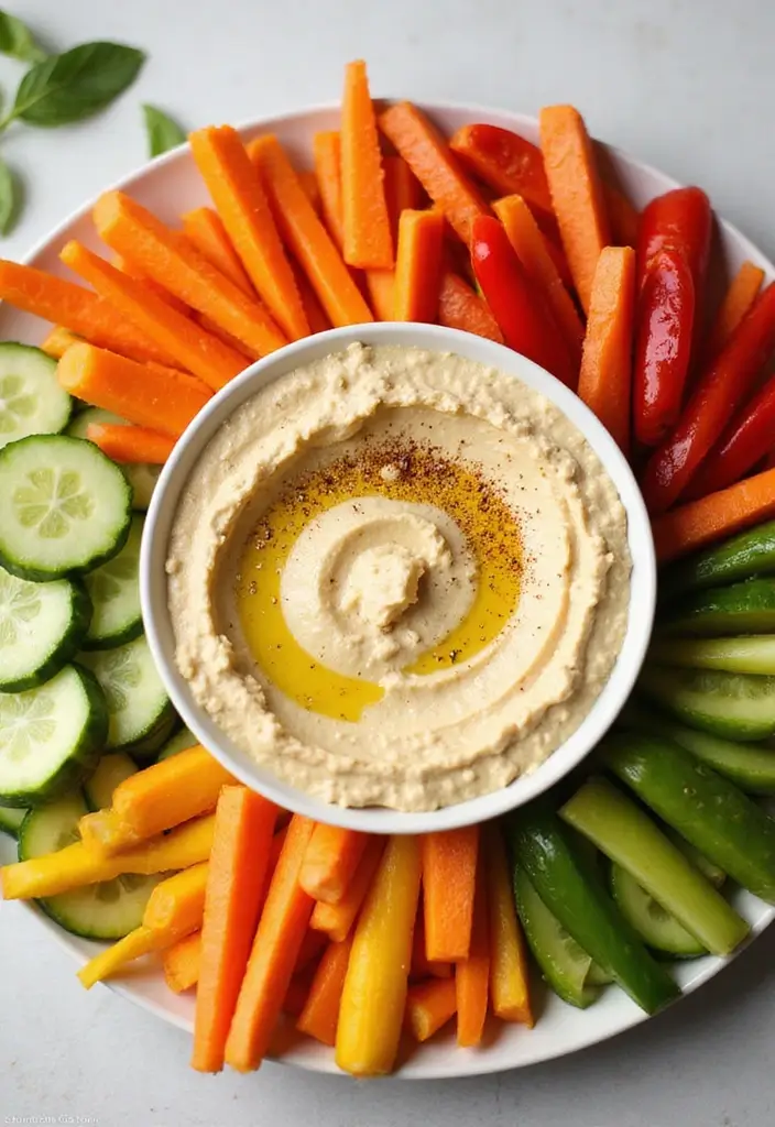 30 Coffee Break Simples That Brighten Any Workday 12 30 Coffee Break Simples That Brighten Any Workday - 12. Veggie Sticks with Hummus