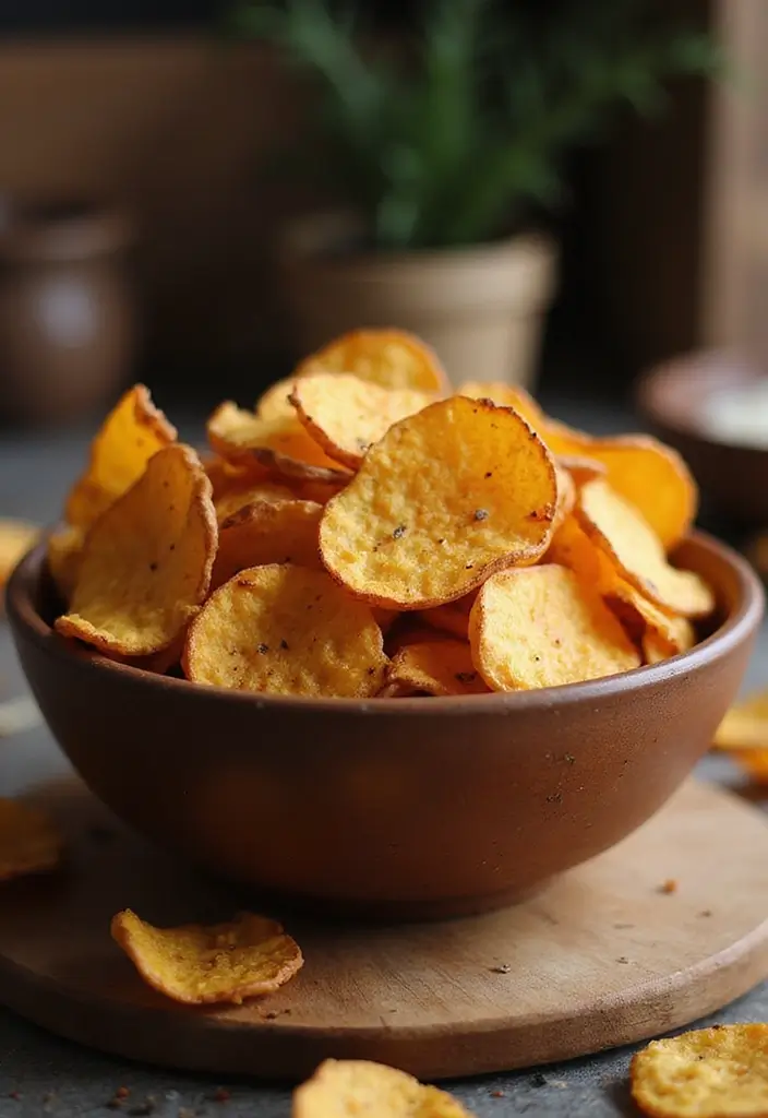 30 Coffee Break Simples That Brighten Any Workday 15 30 Coffee Break Simples That Brighten Any Workday - 15. Sweet Potato Chips