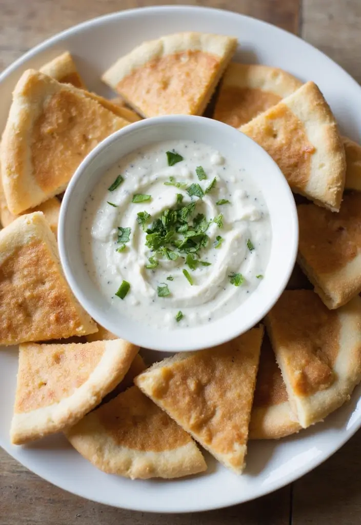 30 Coffee Break Simples That Brighten Any Workday 26 30 Coffee Break Simples That Brighten Any Workday - 26. Pita Bread with Tzatziki