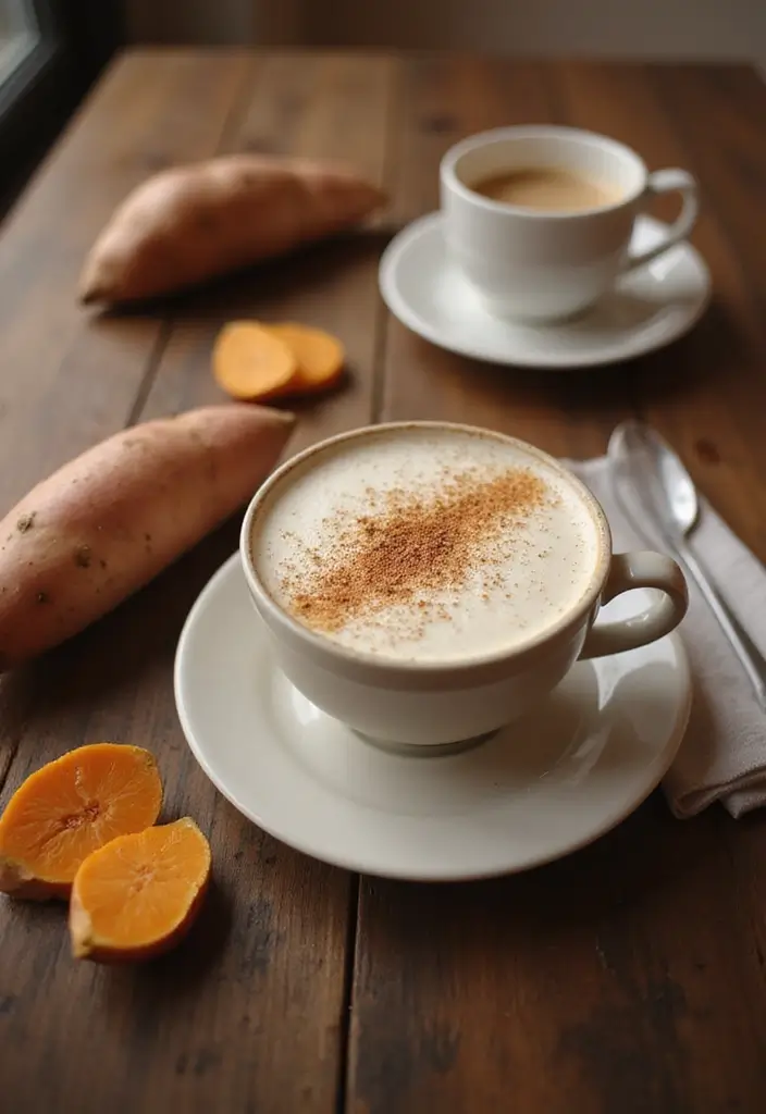 30 Coffee Shop Menu Ideas That Attract Customers 11. Sweet Potato Latte