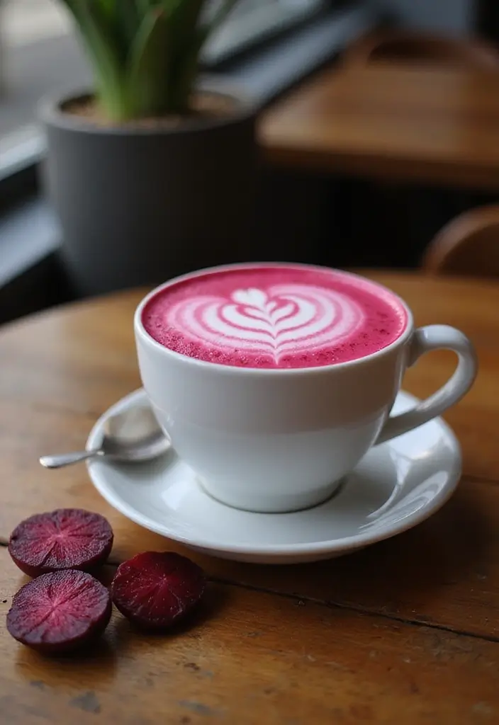 30 Coffee Shop Menu Ideas That Attract Customers 5. Beetroot Latte