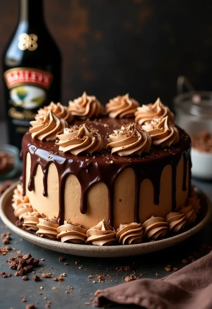 30 Coffee Theme Cake Designs That Look Stunning 15 30 Coffee Theme Cake Designs That Look Stunning - 15. Coffee and Baileys Cake