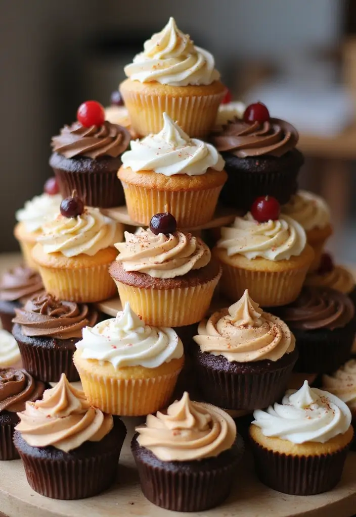 30 Coffee Theme Cake Designs That Look Stunning 3 30 Coffee Theme Cake Designs That Look Stunning - 3. Coffee Cupcake Tower