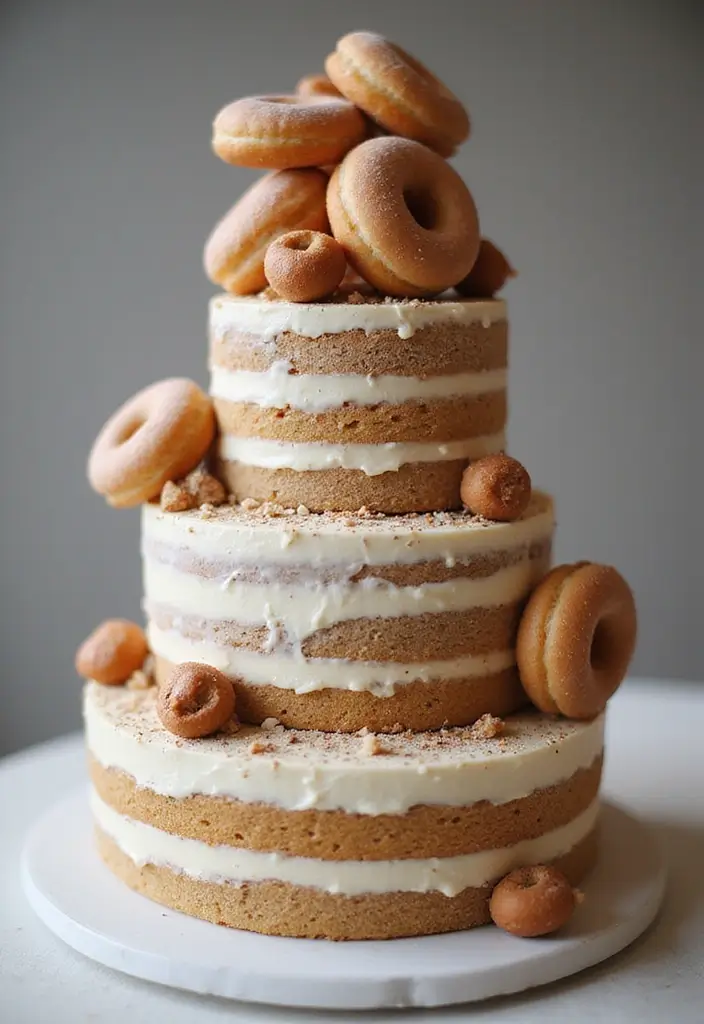 30 Coffee Theme Cake Designs That Look Stunning 6 30 Coffee Theme Cake Designs That Look Stunning - 6. Coffee and Donuts Wedding Cake
