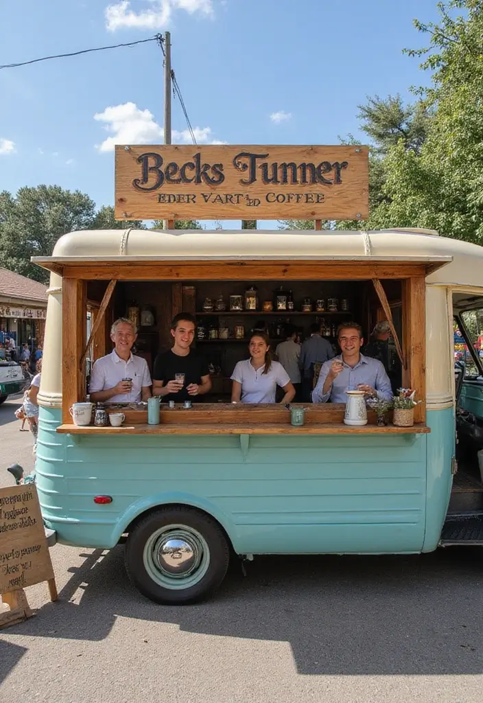 30 Coffee Truck Ideas That Will Kickstart Your Mobile Cafe 1 30 Coffee Truck Ideas That Will Kickstart Your Mobile Cafe - 1. Vintage Chic Coffee Truck