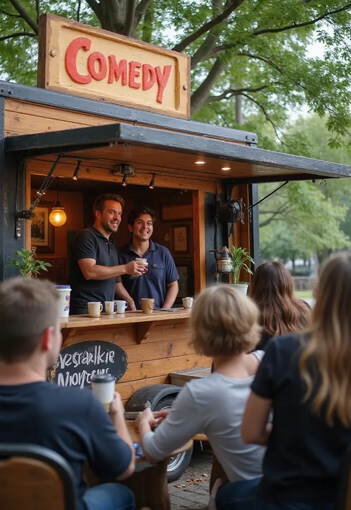 30 Coffee Truck Ideas That Will Kickstart Your Mobile Cafe 11 30 Coffee Truck Ideas That Will Kickstart Your Mobile Cafe - 11. Coffee and Comedy Truck