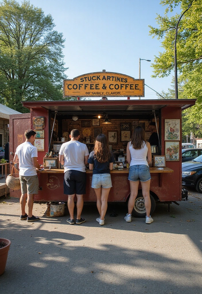 30 Coffee Truck Ideas That Will Kickstart Your Mobile Cafe 14 30 Coffee Truck Ideas That Will Kickstart Your Mobile Cafe - 14. Local Artist Showcase Coffee Truck