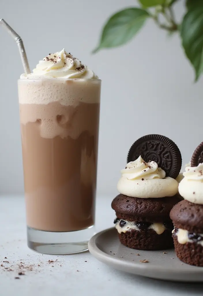 30 Coffee and Dessert Pairings You’ll Want to Try 25 30 Coffee and Dessert Pairings You’ll Want to Try - 25. Mocha Frappuccino and Cookies and Cream Cupcakes