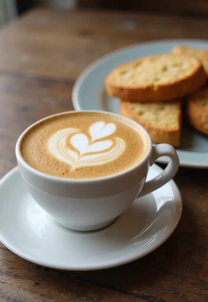 30 Coffee and Dessert Pairings You’ll Want to Try 3 30 Coffee and Dessert Pairings You’ll Want to Try - 3. Latte and Almond Biscotti