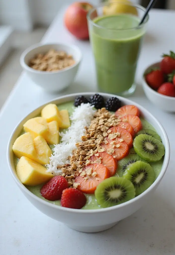 30 Green Tea Recipes That Are Healthy and Refreshing 3 30 Green Tea Recipes That Are Healthy and Refreshing - 3. Tropical Green Tea Smoothie Bowl