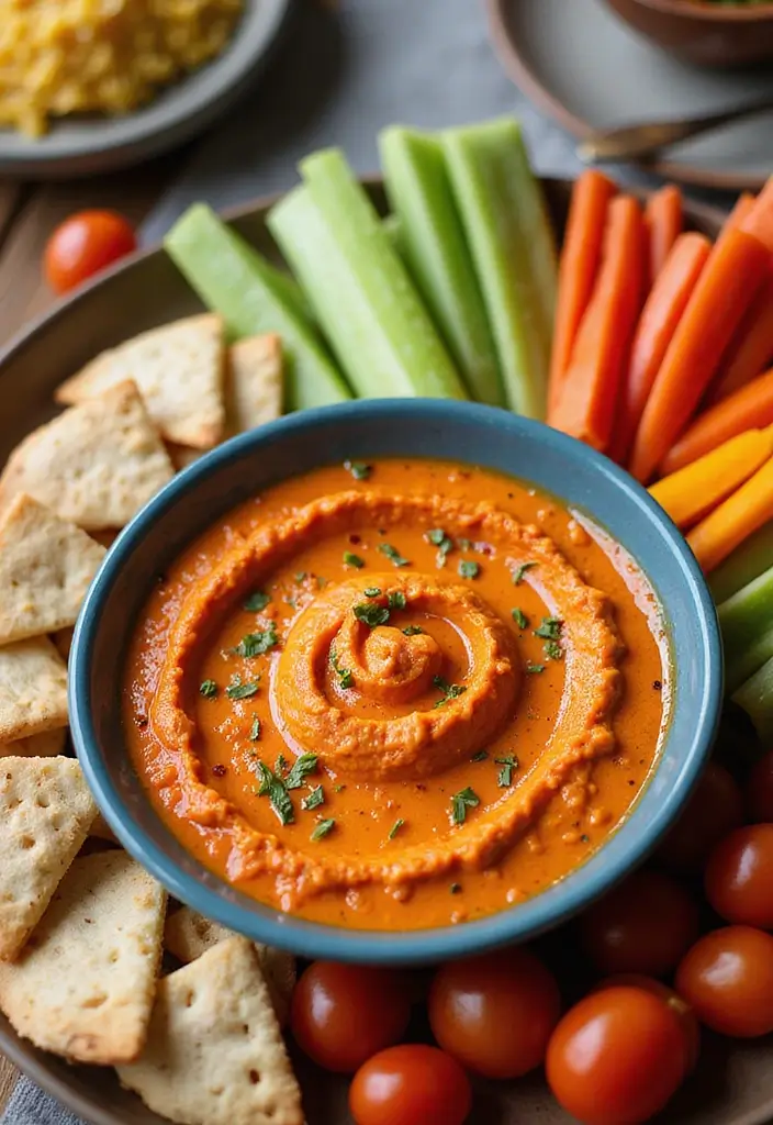 30 High Tea Hapjes That Taste as Good as They Look 14 30 High Tea Hapjes That Taste as Good as They Look - 14. Roasted Red Pepper and Tahini Dip