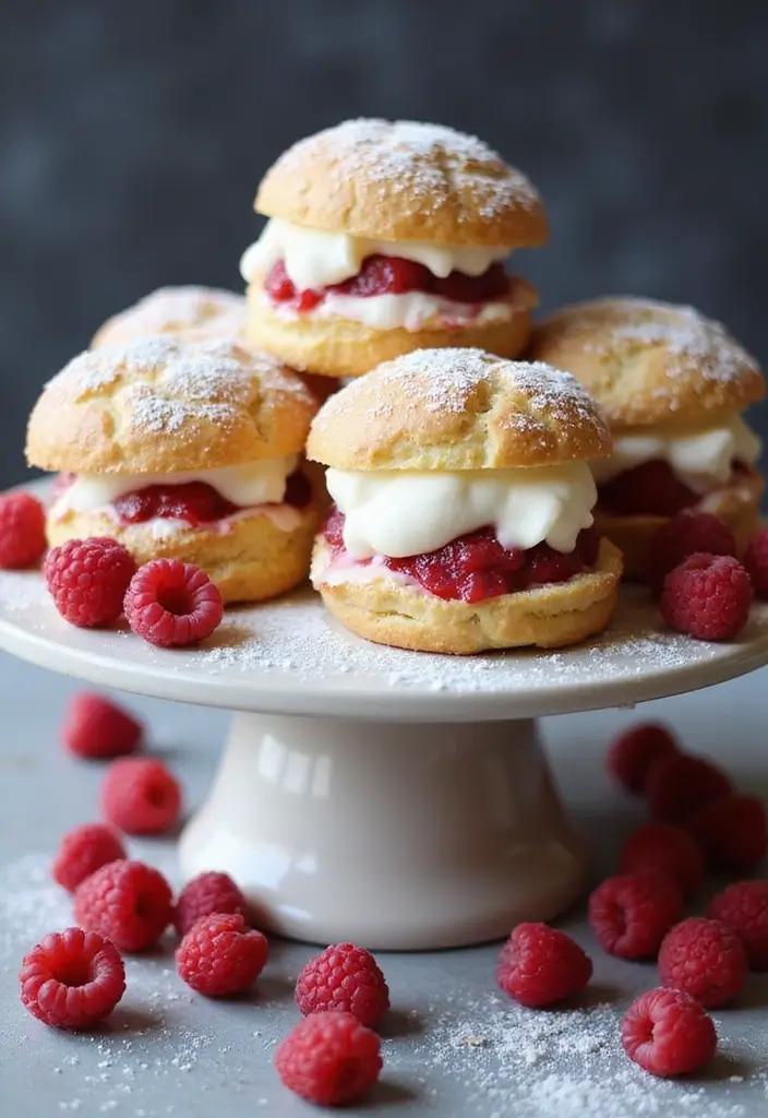 30 High Tea Menu Ideas for an Elegant Gathering 24 30 High Tea Menu Ideas for an Elegant Gathering - 24. Raspberry Cream Puffs
