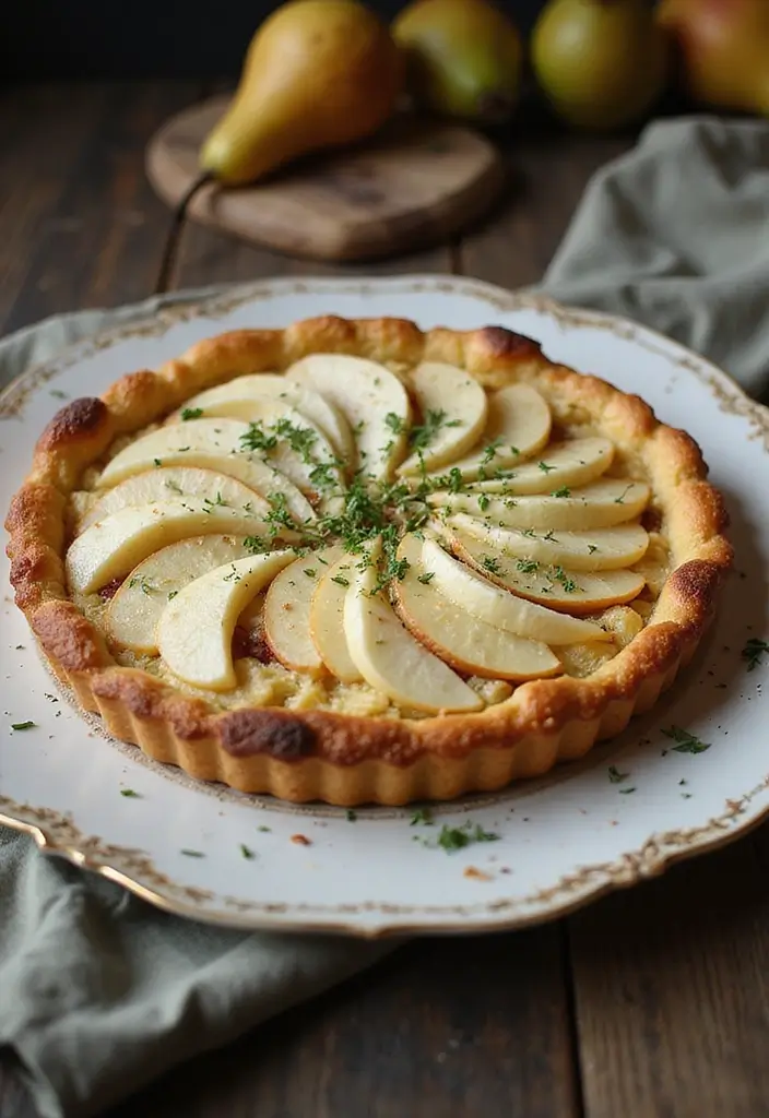 30 High Tea Menu Ideas for an Elegant Gathering 30 30 High Tea Menu Ideas for an Elegant Gathering - 30. Pear and Gorgonzola Tart