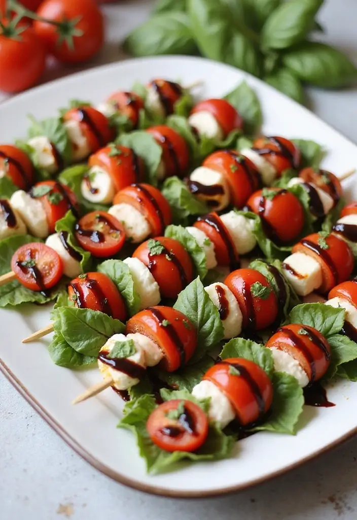 30 High Tea Menu Ideas for an Elegant Gathering 9 30 High Tea Menu Ideas for an Elegant Gathering - 9. Mini Caprese Skewers