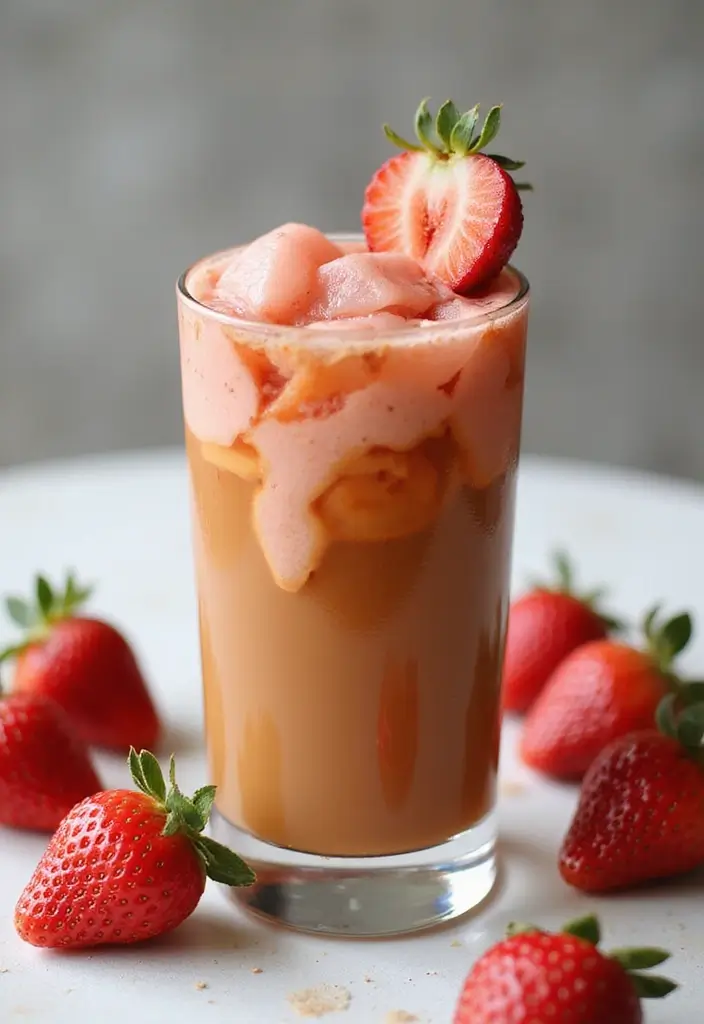 30 Iced Coffee Drinks That Are Refreshing and Delicious 14 30 Iced Coffee Drinks That Are Refreshing and Delicious - 14. Strawberry Iced Coffee