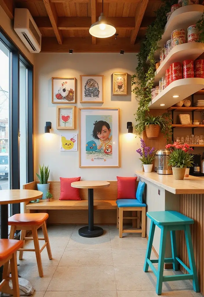 30 Korean Coffee Shop Aesthetic Ideas You’ll Want to Visit 24 30 Korean Coffee Shop Aesthetic Ideas You’ll Want to Visit - 24. Playful Decor Elements