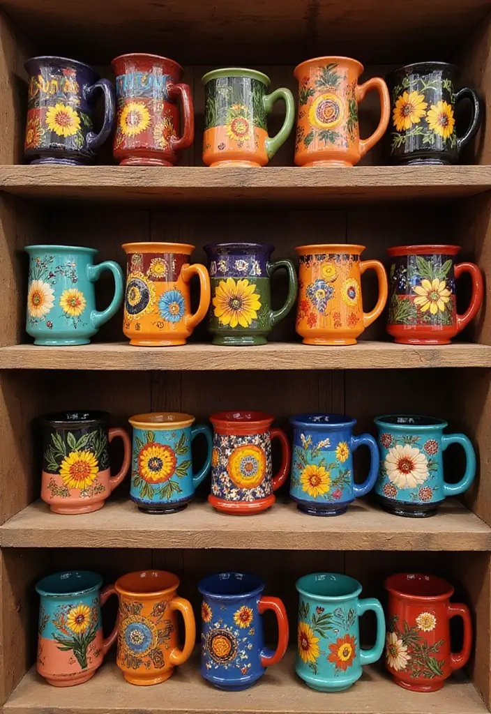 30 Mexican Coffee Bar Ideas Full of Flavor and Charm 8 30 Mexican Coffee Bar Ideas Full of Flavor and Charm - 8. Colorful Mexican Coffee Mugs