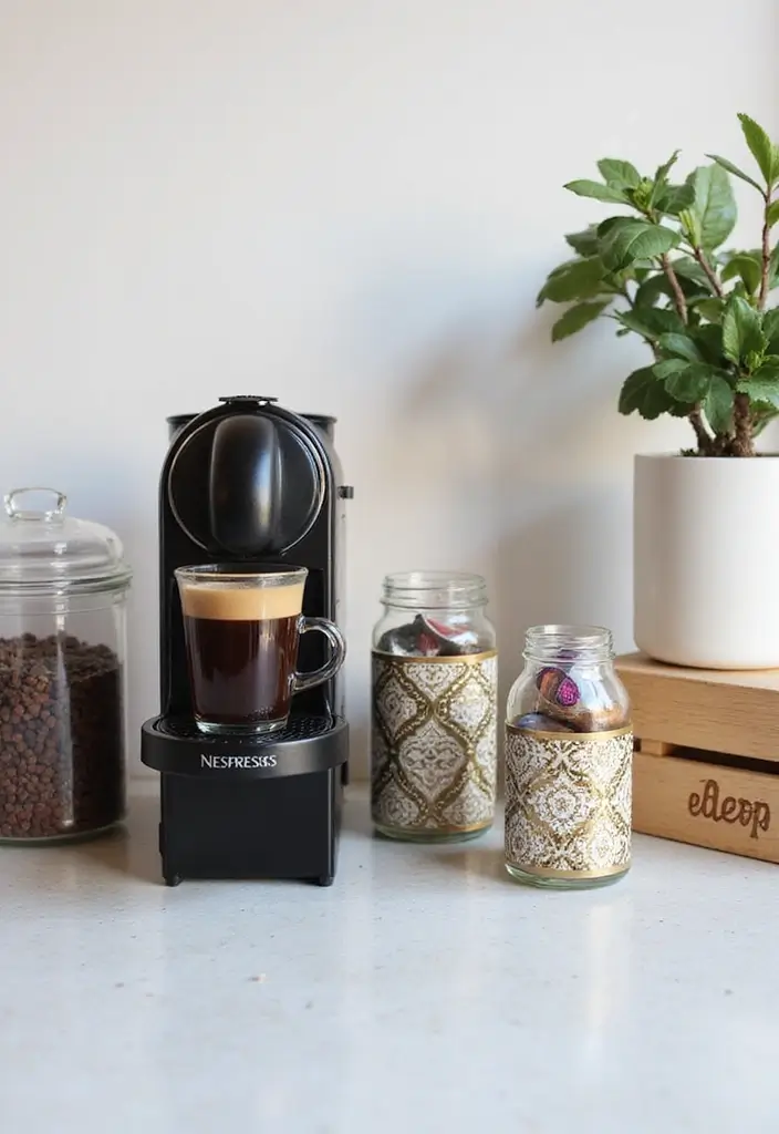 30 Nespresso Coffee Bar Setups That Look Modern 19. Creative Coffee Pods Storage