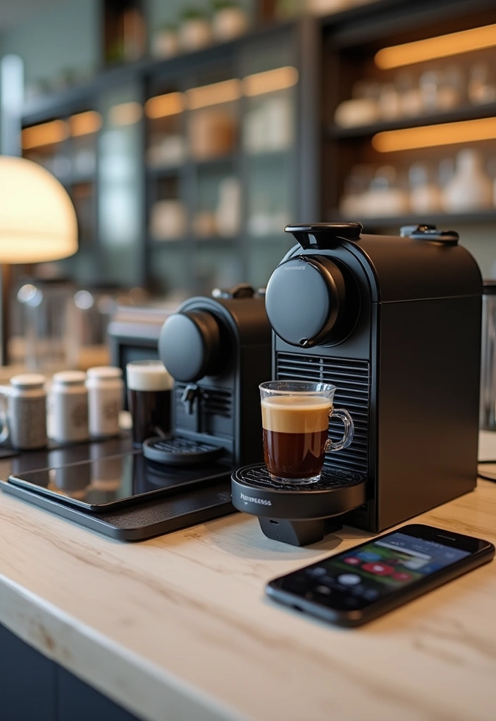 30 Nespresso Coffee Bar Setups That Look Modern 21. Smart Coffee Bar