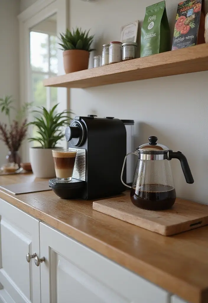 30 Nespresso Coffee Bar Setups That Look Modern 23. Coffee and Tea Combo Bar