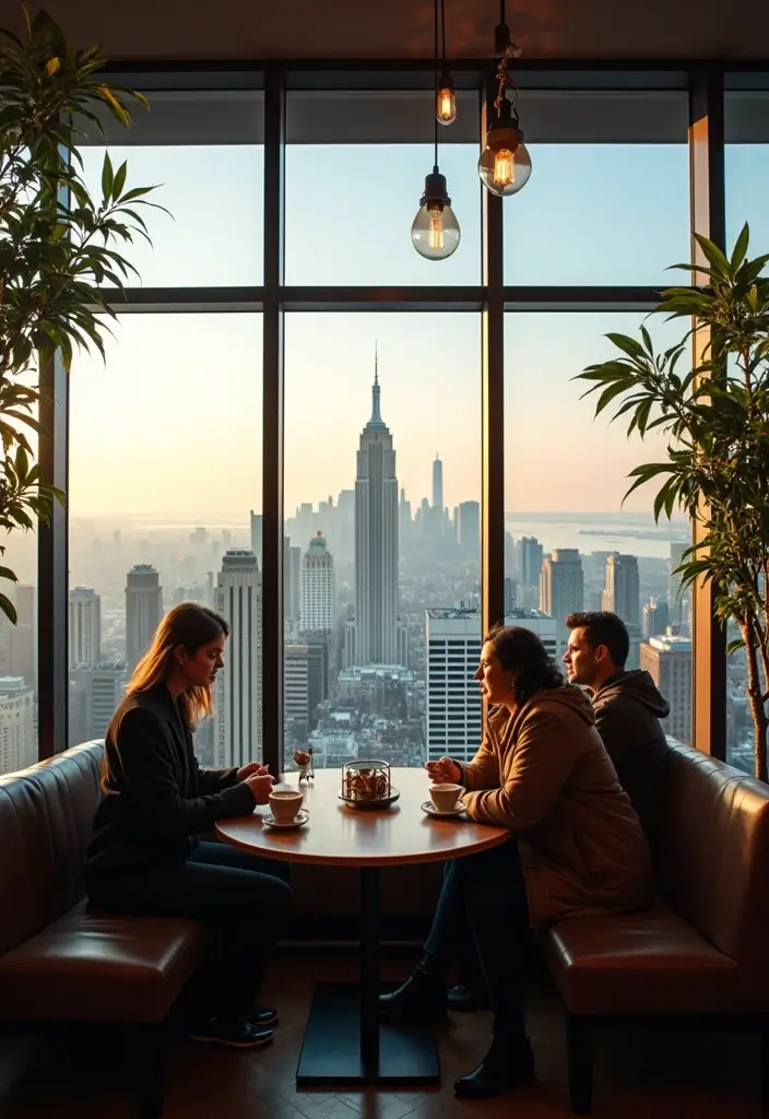 30 New York Coffee Shop Aesthetic Ideas That Inspire 25 30 New York Coffee Shop Aesthetic Ideas That Inspire - 25. Coffee with a View