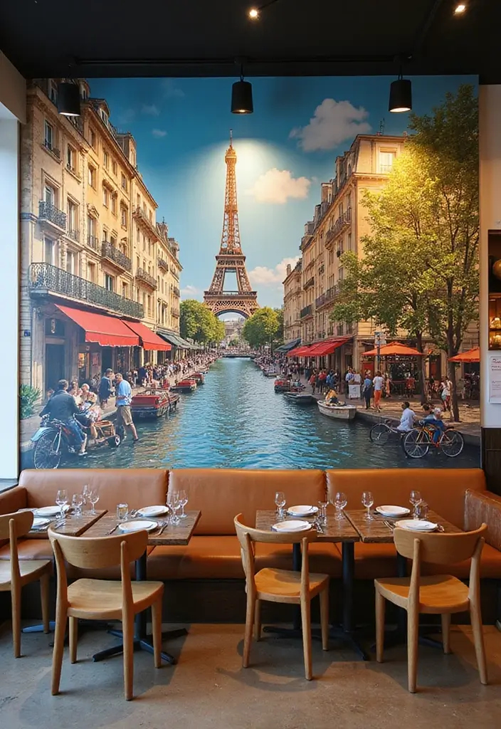 30 Paris Coffee Shop Aesthetic Ideas That Feel Dreamy 5. Artistic Wall Murals
