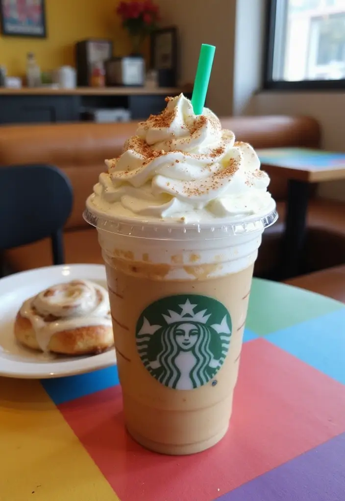 30 Popular Coffee Starbucks Orders You Should Try 4 30 Popular Coffee Starbucks Orders You Should Try - 4. Cinnamon Roll Frappuccino