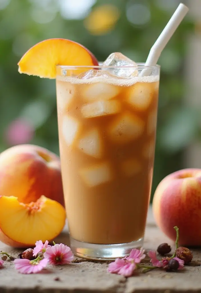 30 Summer Coffee Drinks That Keep You Cool 16 30 Summer Coffee Drinks That Keep You Cool - 16. Peach Iced Coffee