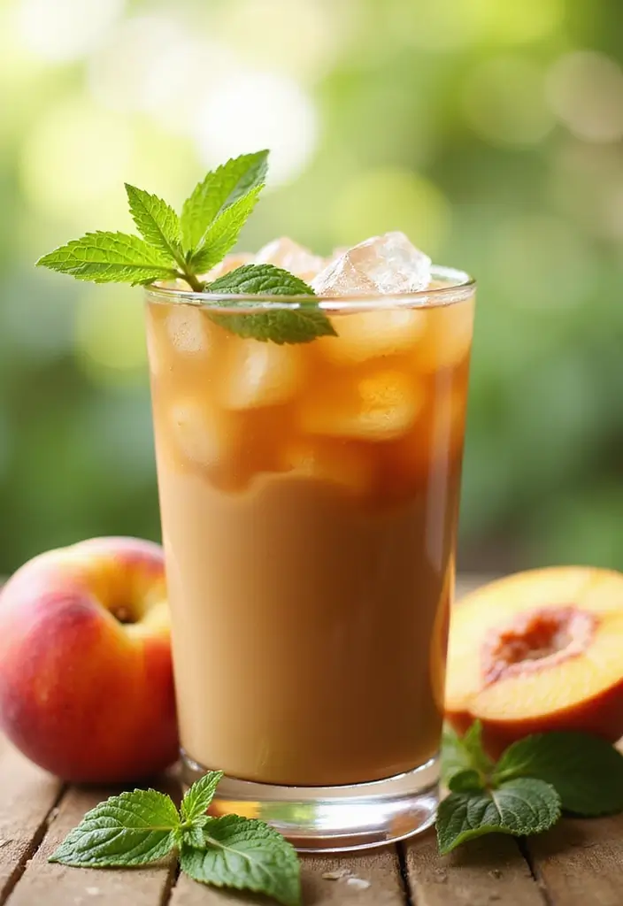 30 Summer Coffee Drinks That Keep You Cool 26 30 Summer Coffee Drinks That Keep You Cool - 26. Peach Mint Iced Coffee