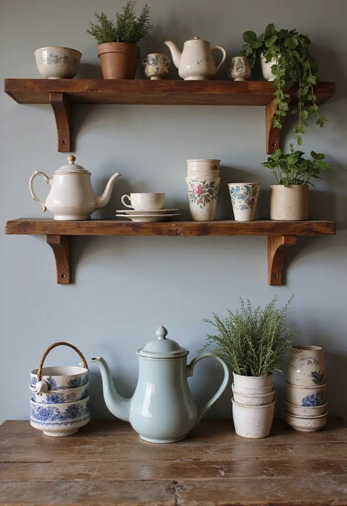 30 Tea Bar Ideas That Look Modern and Stylish 2 30 Tea Bar Ideas That Look Modern and Stylish - 2. Rustic Charm with Wooden Accents