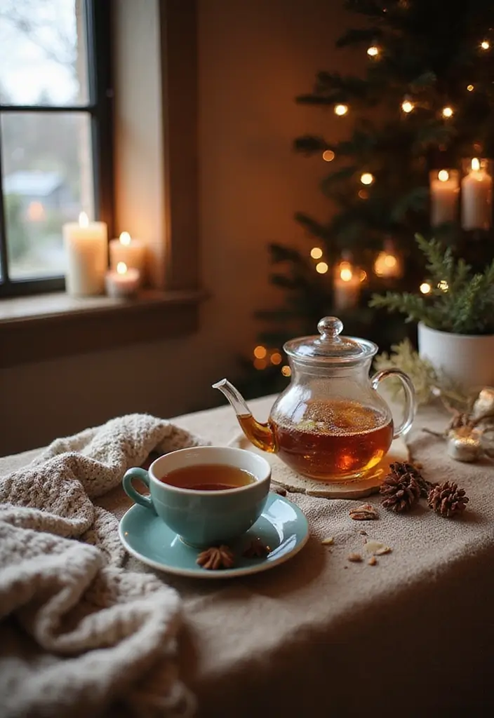 30 Tea Bar Ideas That Look Modern and Stylish 21 30 Tea Bar Ideas That Look Modern and Stylish - 21. Cozy Winter Tea Bar