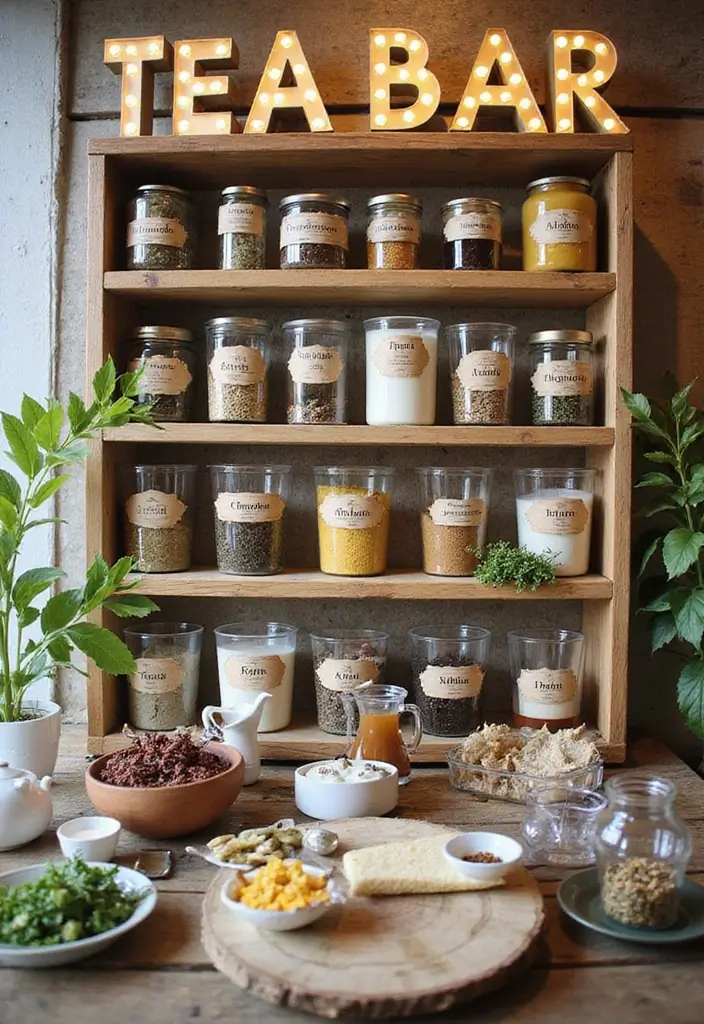 30 Tea Bar Ideas That Look Modern and Stylish 24 30 Tea Bar Ideas That Look Modern and Stylish - 24. Customizable Tea Bar