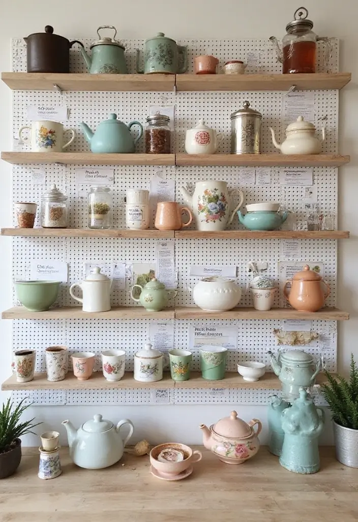 30 Tea Bar Ideas That Look Modern and Stylish 6 30 Tea Bar Ideas That Look Modern and Stylish - 6. Artistic Tea Wall