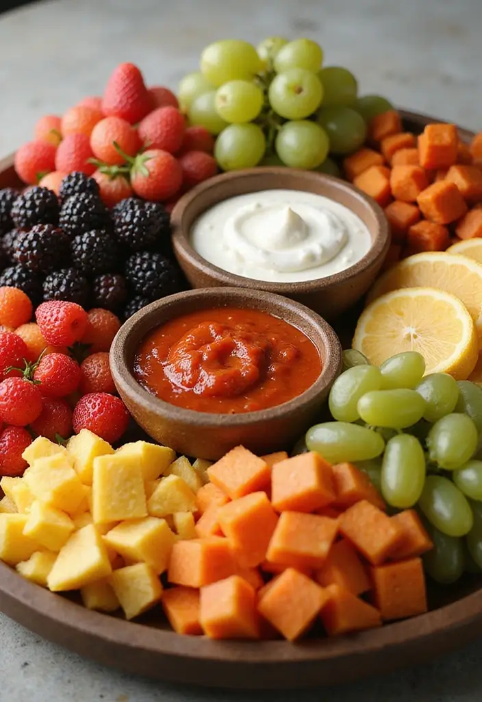 30 Tea Party Brunch Ideas That Guests Will Never Forget 24. Exotic Fruits and Dips