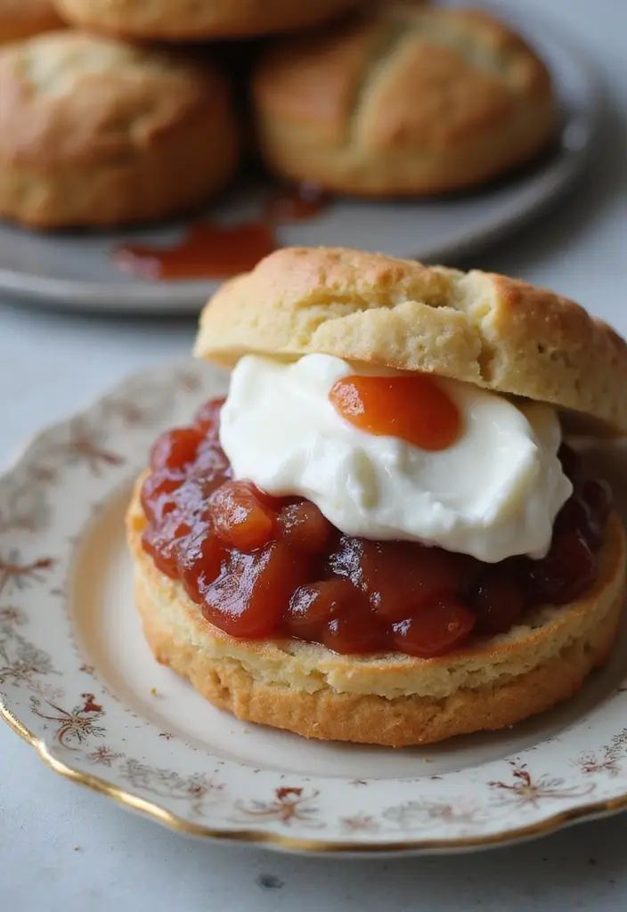 30 Tea Party Brunch Ideas That Guests Will Never Forget 3. Scones with Clotted Cream and Jam