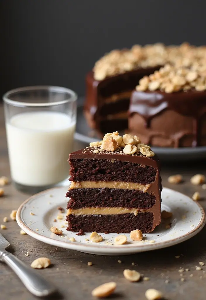 30 Tea Party Cakes That Are Beautiful and Delicious 12 30 Tea Party Cakes That Are Beautiful and Delicious - 12. Peanut Butter Chocolate Cake