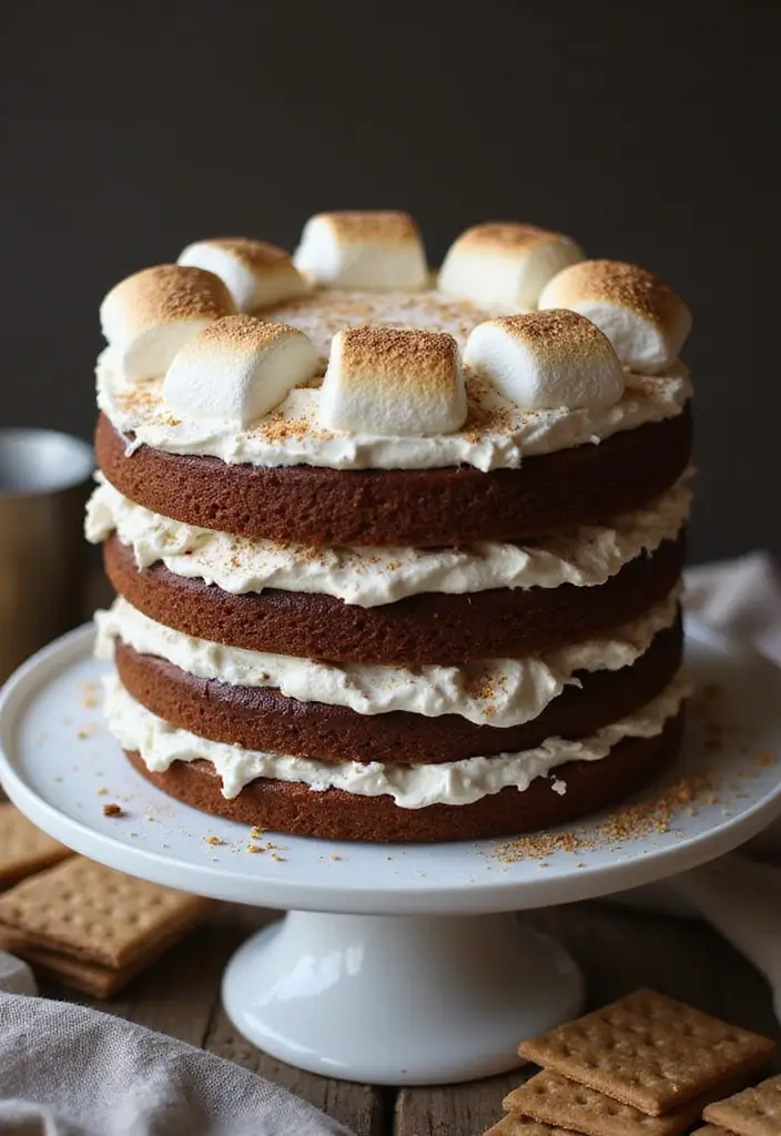 30 Tea Party Cakes That Are Beautiful and Delicious 25 30 Tea Party Cakes That Are Beautiful and Delicious - 25. S'mores Cake