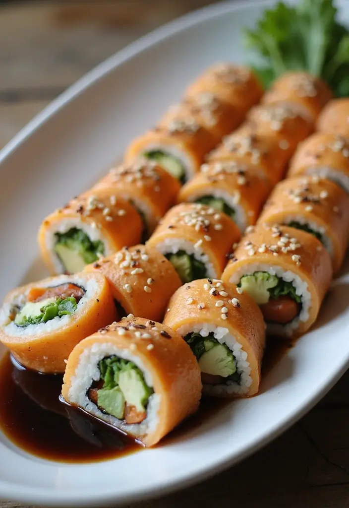 30 Tea Party Food Ideas That Look Pretty and Tasty 18 30 Tea Party Food Ideas That Look Pretty and Tasty - 18. Veggie Sushi Rolls