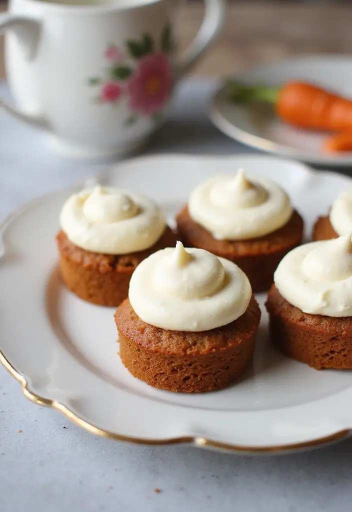 30 Tea Party Food Ideas That Look Pretty and Tasty 23 30 Tea Party Food Ideas That Look Pretty and Tasty - 23. Spiced Carrot Cake Bites