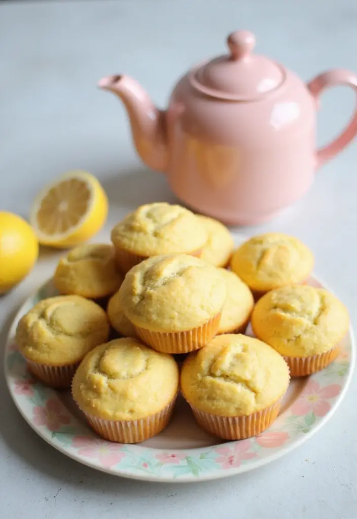 30 Tea Party Food Ideas That Look Pretty and Tasty 3 30 Tea Party Food Ideas That Look Pretty and Tasty - 3. Lemon Poppy Seed Muffins