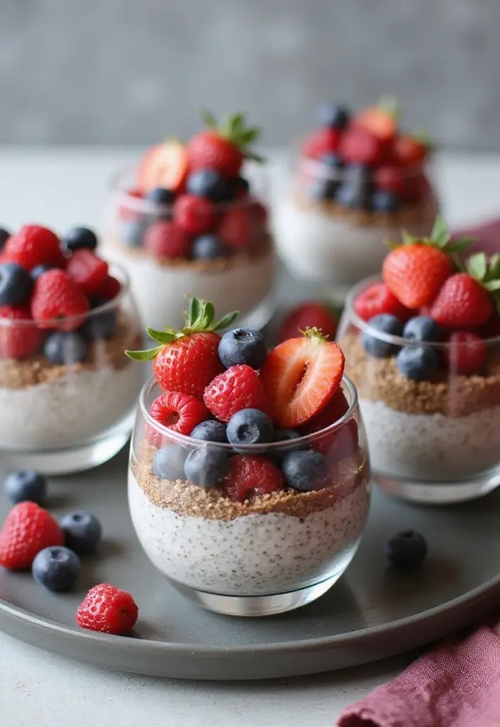 30 Tea Party Food Ideas That Look Pretty and Tasty 5 30 Tea Party Food Ideas That Look Pretty and Tasty - 5. Chia Seed Pudding Cups