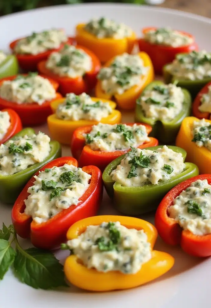 30 Tea Party Foods That Will Wow Every Guest 13 30 Tea Party Foods That Will Wow Every Guest - 13. Herb Stuffed Mini Peppers