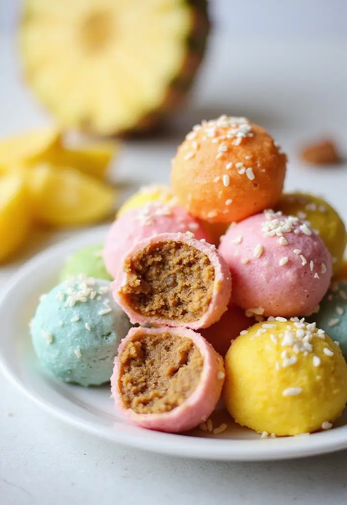 30 Tea Party Foods That Will Wow Every Guest 26 30 Tea Party Foods That Will Wow Every Guest - 26. Pineapple Coconut Energy Balls