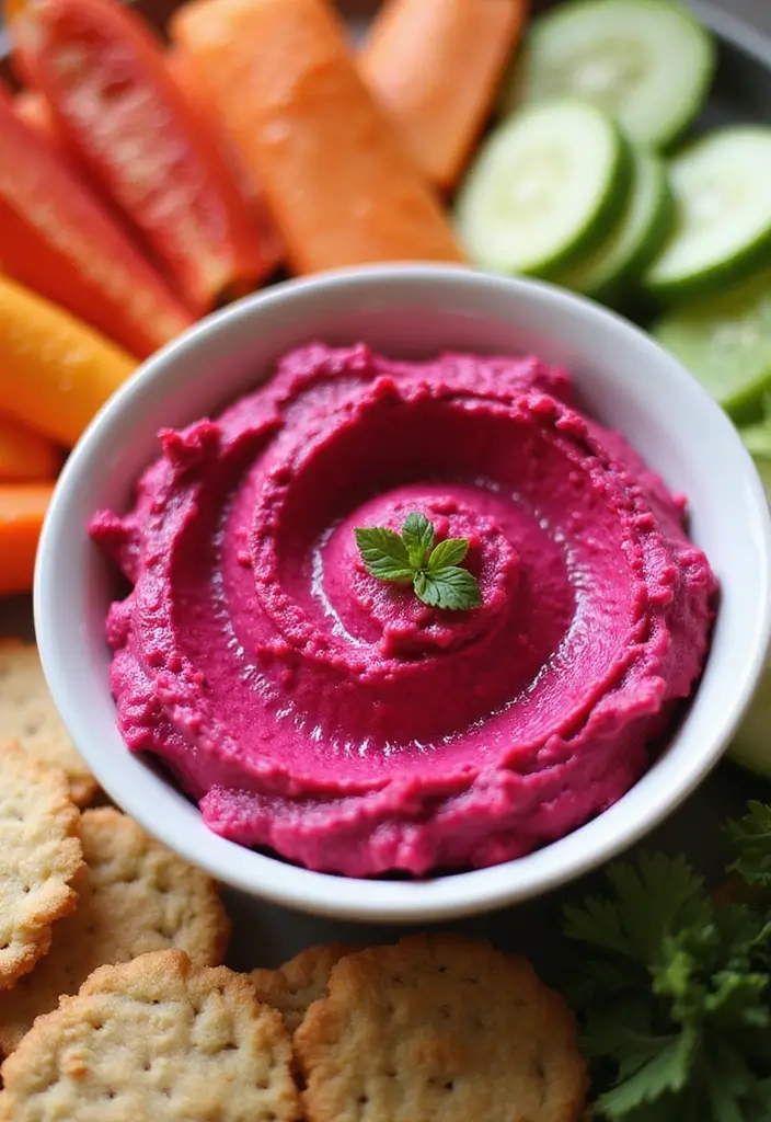 30 Tea Party Foods That Will Wow Every Guest 28 30 Tea Party Foods That Will Wow Every Guest - 28. Beetroot Hummus