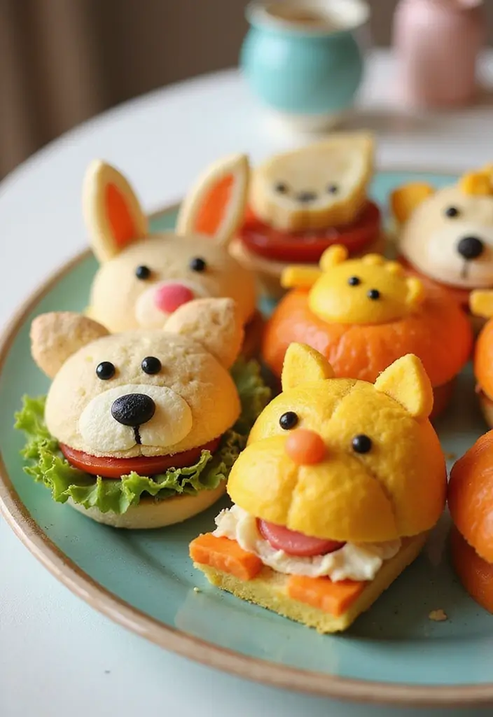 30 Tea Party Sweets That Are Adorable and Tasty 11 30 Tea Party Sweets That Are Adorable and Tasty - 11. Animal-Shaped Sandwiches