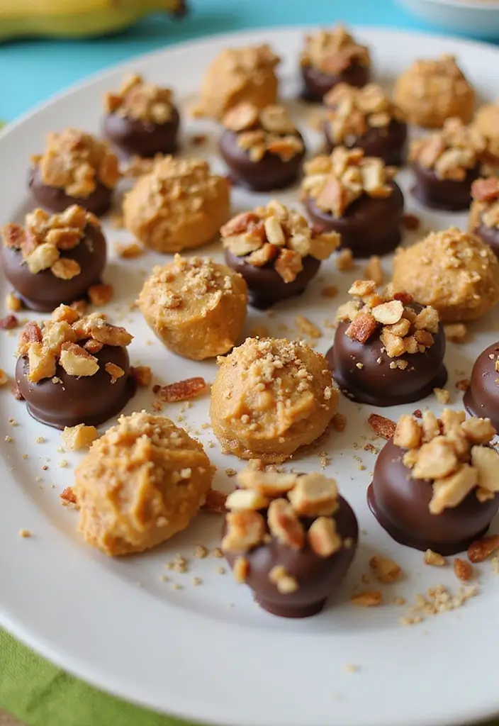 30 Tea Party Sweets That Are Adorable and Tasty 18 30 Tea Party Sweets That Are Adorable and Tasty - 18. Peanut Butter Banana Bites