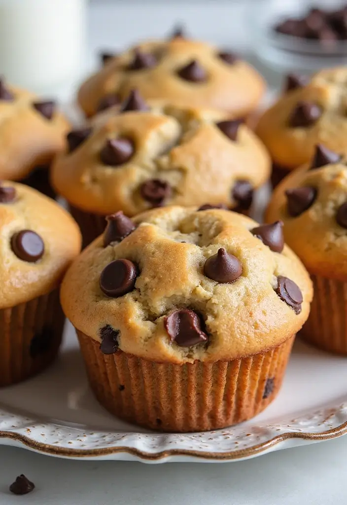 30 Tea Party Sweets That Are Adorable and Tasty 22 30 Tea Party Sweets That Are Adorable and Tasty - 22. Chocolate Chip Muffins